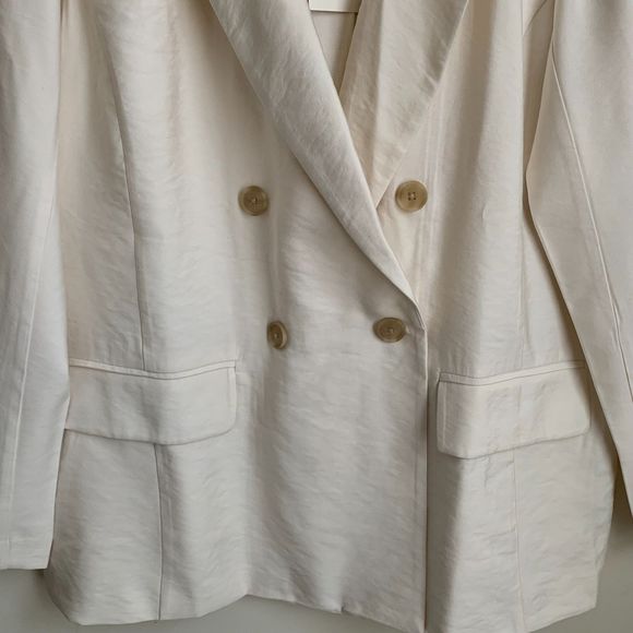 A New Day Women's Essential Blazer Cream White Medium - Picture 9 of 13